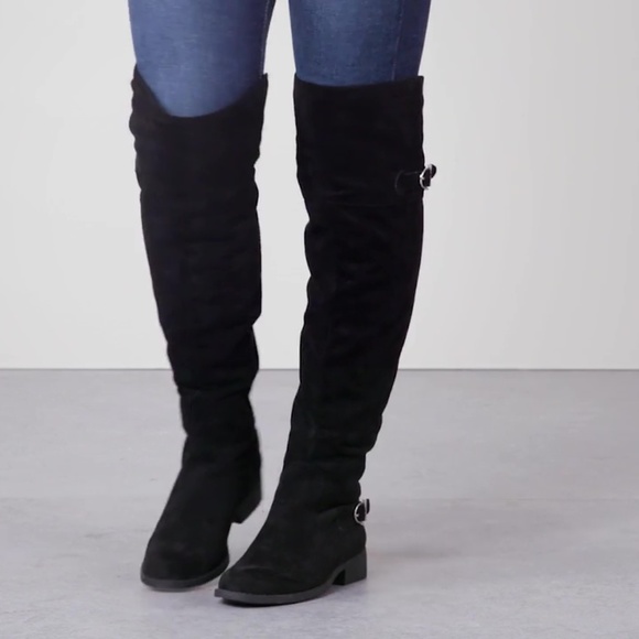 Buckled Straps Tailor Stitched Over The Knee Boots - Picture 8 of 8